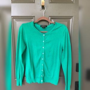 Blue/green button up cardigan